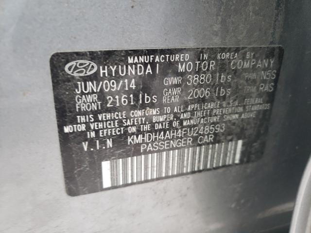 Photo 9 VIN: KMHDH4AH4FU248593 - HYUNDAI ELANTRA SE 