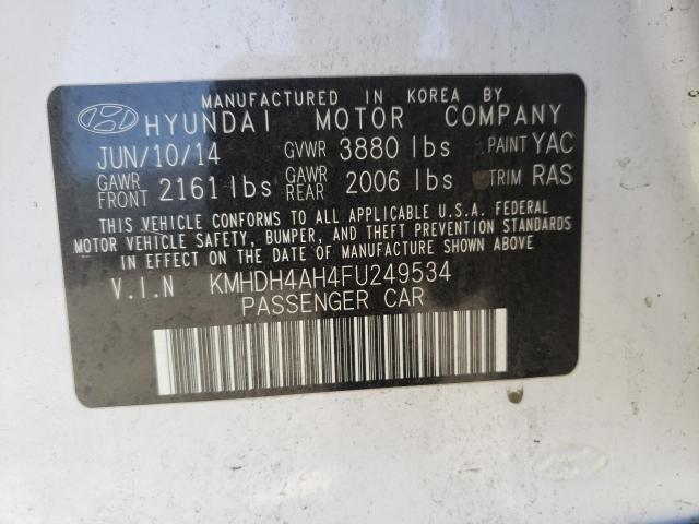 Photo 9 VIN: KMHDH4AH4FU249534 - HYUNDAI ELANTRA SE 