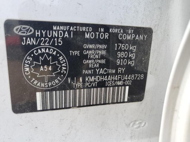 Photo 12 VIN: KMHDH4AH4FU448728 - HYUNDAI ELANTRA SE 