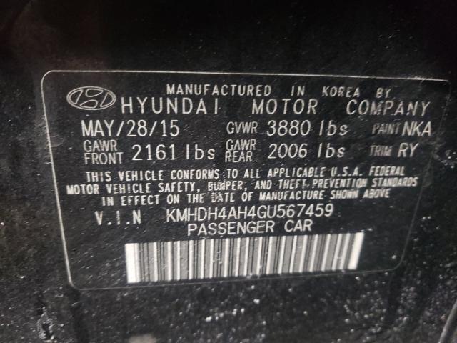 Photo 9 VIN: KMHDH4AH4GU567459 - HYUNDAI ELANTRA SE 