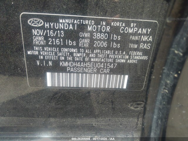 Photo 8 VIN: KMHDH4AH5EU041547 - HYUNDAI ELANTRA 