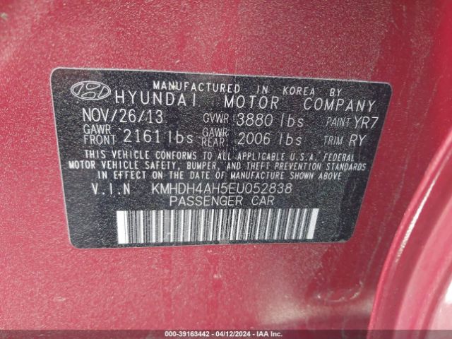 Photo 8 VIN: KMHDH4AH5EU052838 - HYUNDAI ELANTRA 