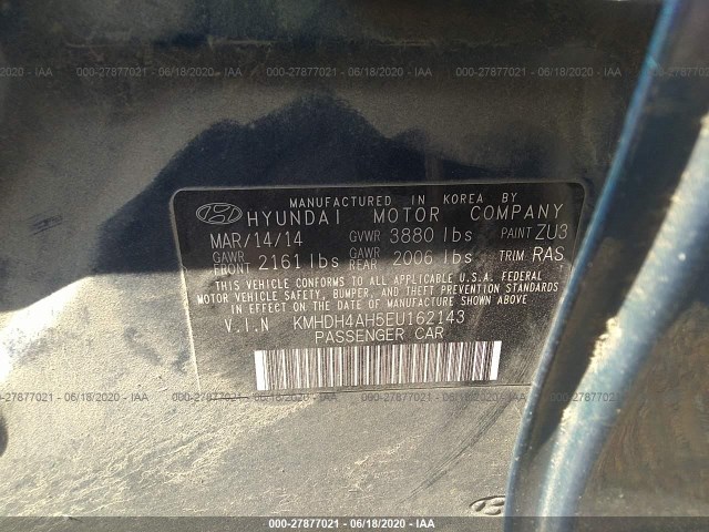 Photo 8 VIN: KMHDH4AH5EU162143 - HYUNDAI ELANTRA 