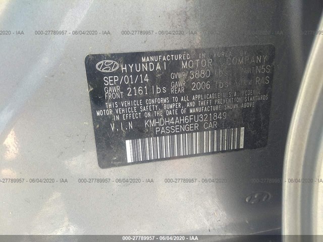 Photo 8 VIN: KMHDH4AH6FU321849 - HYUNDAI ELANTRA 