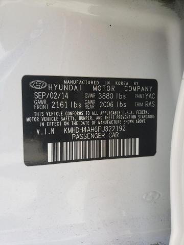 Photo 9 VIN: KMHDH4AH6FU322192 - HYUNDAI ELANTRA SE 