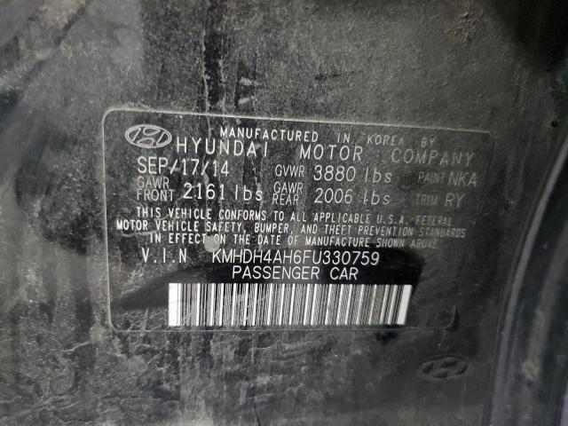 Photo 11 VIN: KMHDH4AH6FU330759 - HYUNDAI ELANTRA 