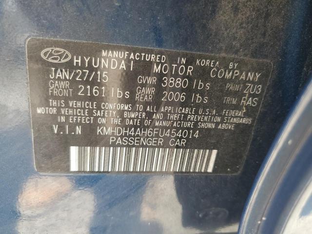 Photo 11 VIN: KMHDH4AH6FU454014 - HYUNDAI ELANTRA SE 