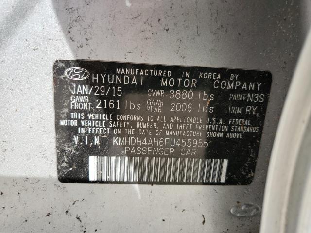 Photo 9 VIN: KMHDH4AH6FU455955 - HYUNDAI ELANTRA SE 