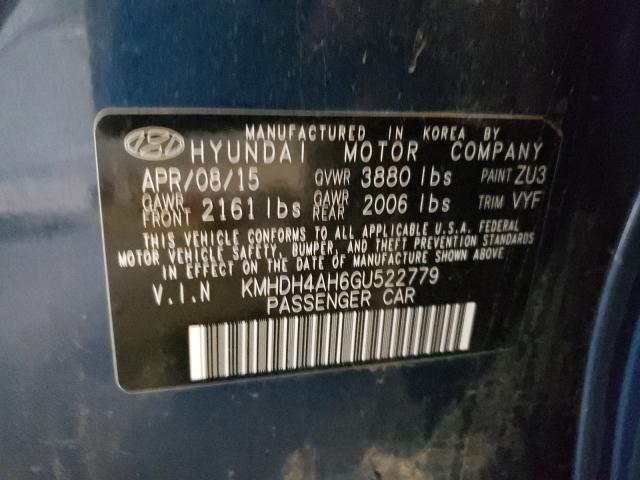 Photo 9 VIN: KMHDH4AH6GU522779 - HYUNDAI ELANTRA SE 