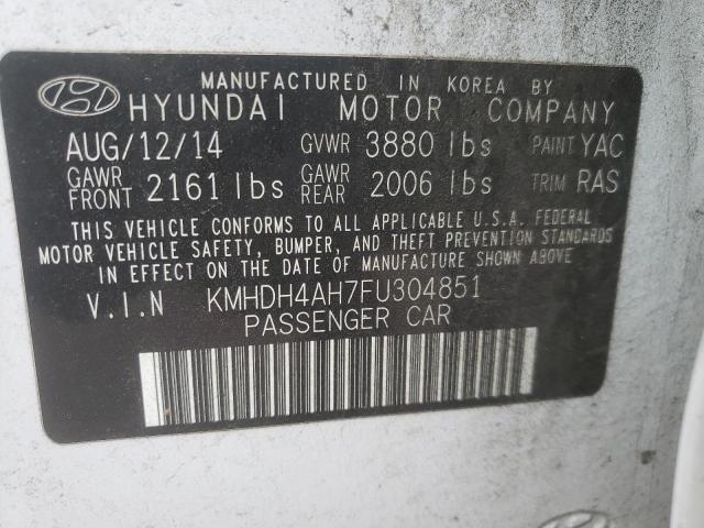 Photo 12 VIN: KMHDH4AH7FU304851 - HYUNDAI ELANTRA SE 