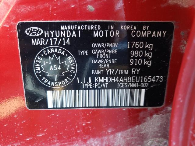 Photo 11 VIN: KMHDH4AH8EU165473 - HYUNDAI ELANTRA SE 