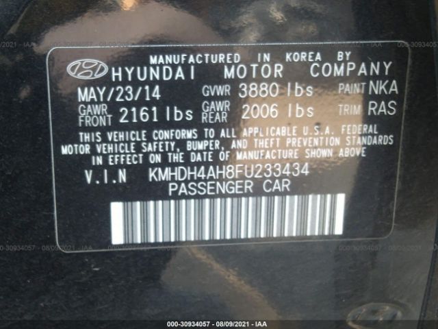 Photo 8 VIN: KMHDH4AH8FU233434 - HYUNDAI ELANTRA 