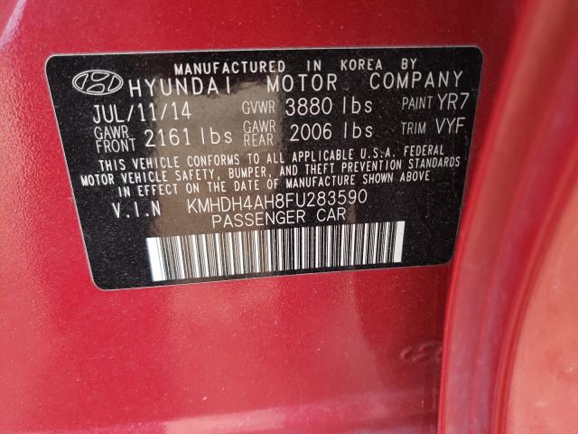 Photo 9 VIN: KMHDH4AH8FU283590 - HYUNDAI ELANTRA SE 