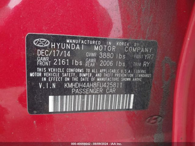 Photo 8 VIN: KMHDH4AH8FU425811 - HYUNDAI ELANTRA 