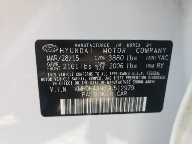 Photo 9 VIN: KMHDH4AH8GU512979 - HYUNDAI ELANTRA SE 