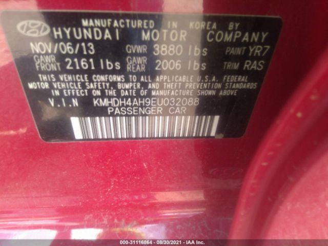 Photo 8 VIN: KMHDH4AH9EU032088 - HYUNDAI ELANTRA 