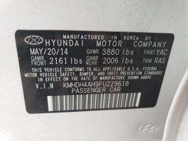 Photo 9 VIN: KMHDH4AH9FU229618 - HYUNDAI ELANTRA SE 