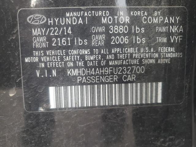 Photo 9 VIN: KMHDH4AH9FU232700 - HYUNDAI ELANTRA SE 