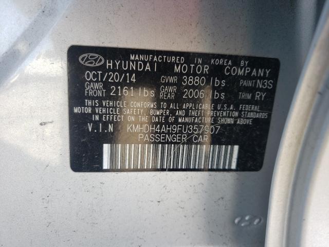 Photo 9 VIN: KMHDH4AH9FU357907 - HYUNDAI ELANTRA SE 