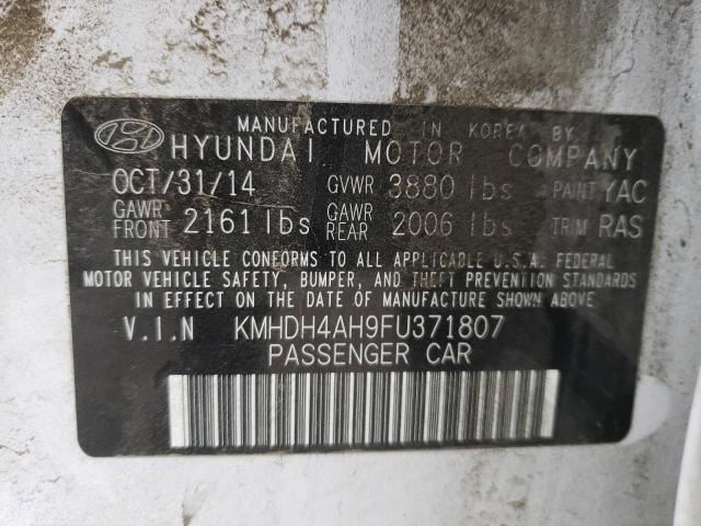 Photo 9 VIN: KMHDH4AH9FU371807 - HYUNDAI ELANTRA SE 