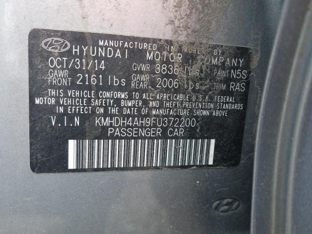 Photo 9 VIN: KMHDH4AH9FU372200 - HYUNDAI ELANTRA SE 