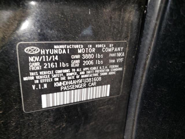 Photo 9 VIN: KMHDH4AH9FU381608 - HYUNDAI ELANTRA SE 