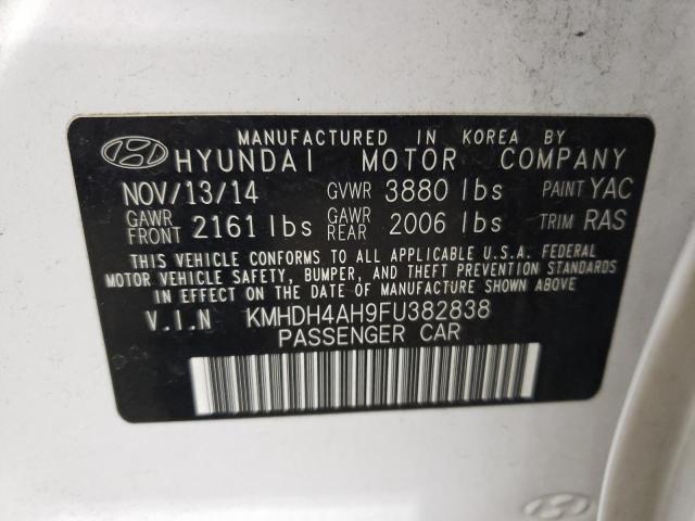 Photo 9 VIN: KMHDH4AH9FU382838 - HYUNDAI ELANTRA SE 