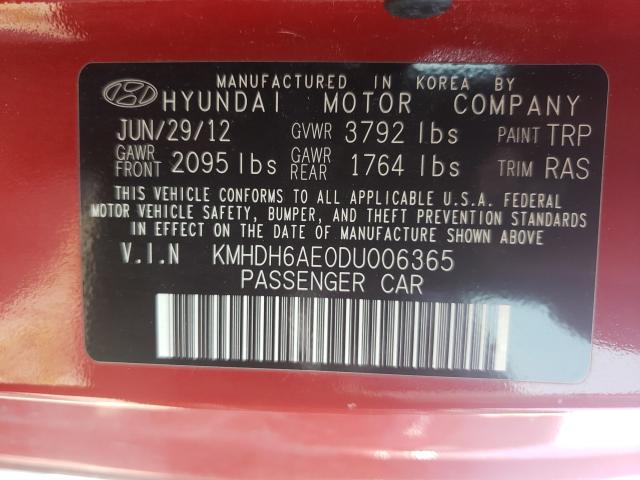 Photo 9 VIN: KMHDH6AE0DU006365 - HYUNDAI ELANTRA CO 