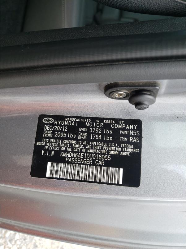 Photo 9 VIN: KMHDH6AE1DU018055 - HYUNDAI ELANTRA CO 