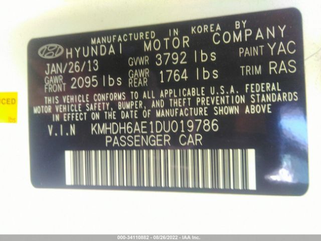 Photo 8 VIN: KMHDH6AE1DU019786 - HYUNDAI ELANTRA COUPE 