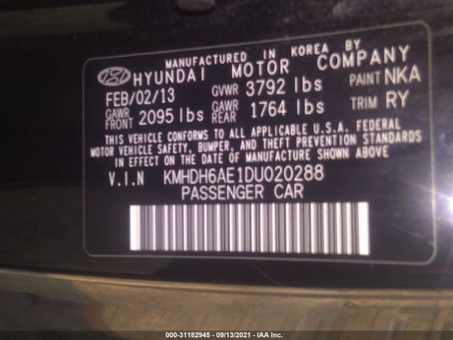 Photo 8 VIN: KMHDH6AE1DU020288 - HYUNDAI ELANTRA COUPE 