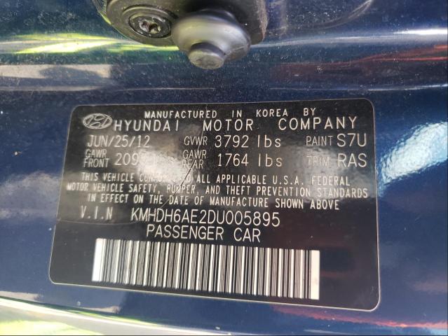 Photo 9 VIN: KMHDH6AE2DU005895 - HYUNDAI ELANTRA CO 