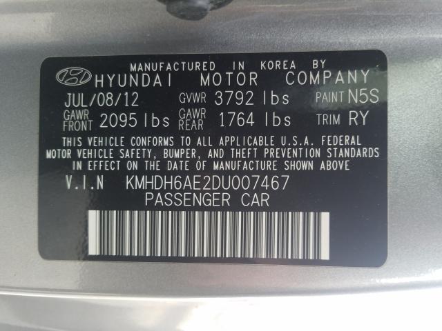 Photo 9 VIN: KMHDH6AE2DU007467 - HYUNDAI ELANTRA CO 