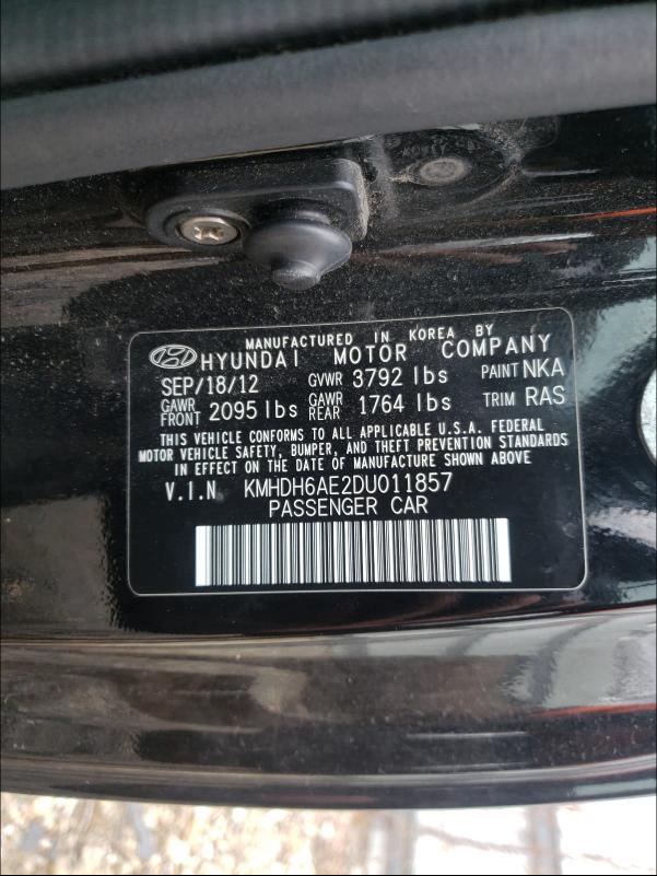 Photo 9 VIN: KMHDH6AE2DU011857 - HYUNDAI ELANTRA CO 