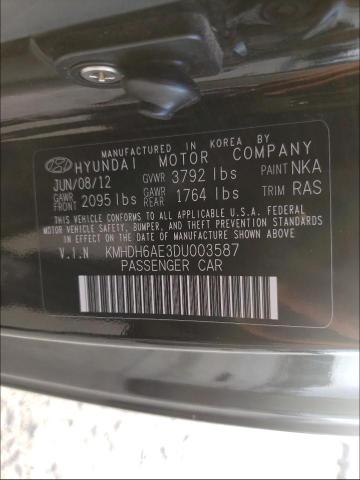 Photo 9 VIN: KMHDH6AE3DU003587 - HYUNDAI ELANTRA CO 