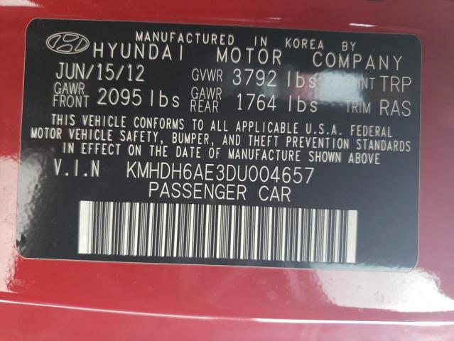 Photo 9 VIN: KMHDH6AE3DU004657 - HYUNDAI ELANTRA CO 