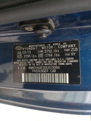 Photo 9 VIN: KMHDH6AE3DU023094 - HYUNDAI ELANTRA CO 