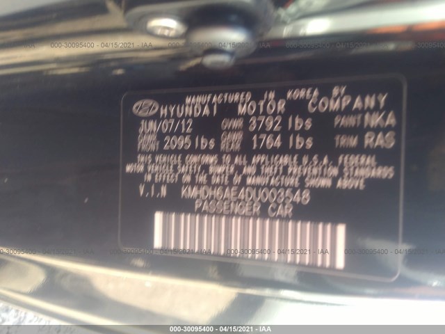 Photo 8 VIN: KMHDH6AE4DU003548 - HYUNDAI ELANTRA COUPE 