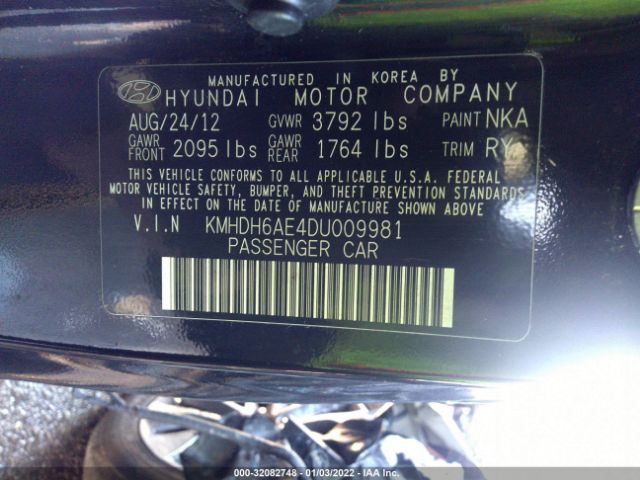 Photo 8 VIN: KMHDH6AE4DU009981 - HYUNDAI ELANTRA COUPE 