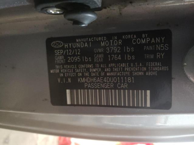 Photo 9 VIN: KMHDH6AE4DU011181 - HYUNDAI ELANTRA CO 