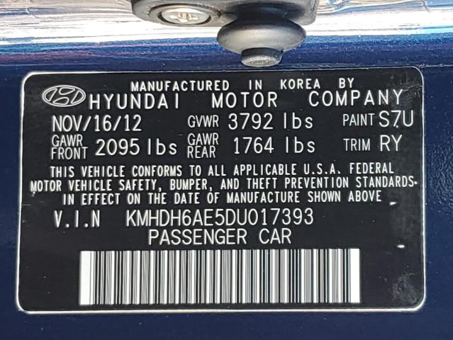 Photo 11 VIN: KMHDH6AE5DU017393 - HYUNDAI ELANTRA 