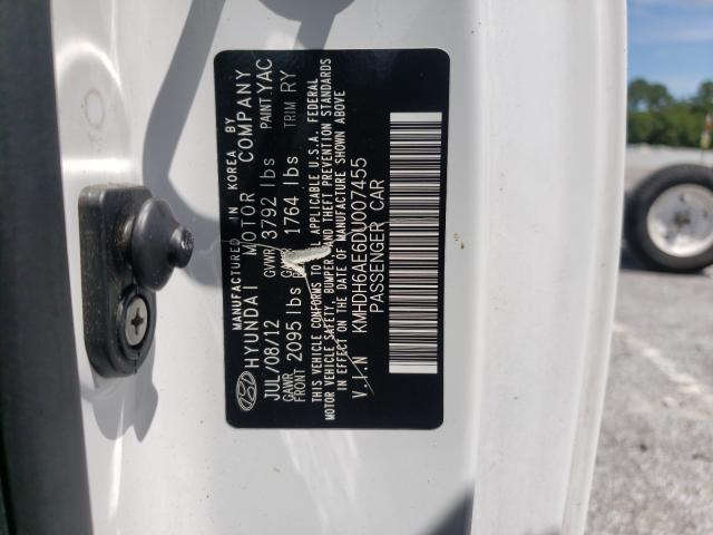 Photo 9 VIN: KMHDH6AE6DU007455 - HYUNDAI ELANTRA CO 