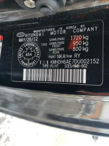 Photo 12 VIN: KMHDH6AE7DU002152 - HYUNDAI ELANTRA CO 