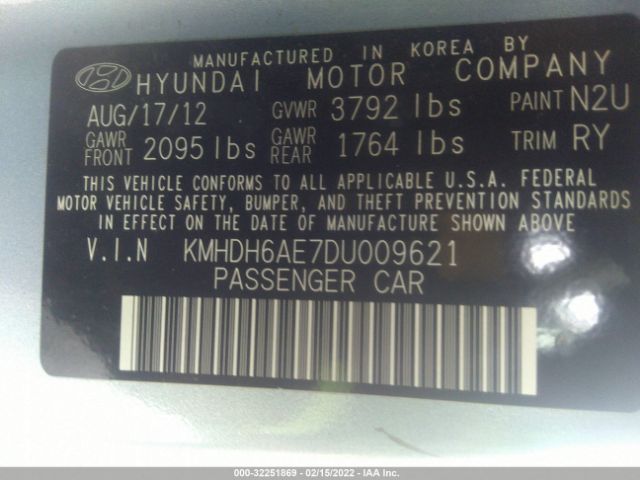 Photo 8 VIN: KMHDH6AE7DU009621 - HYUNDAI ELANTRA COUPE 