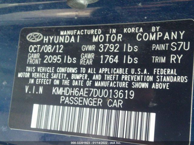 Photo 8 VIN: KMHDH6AE7DU013619 - HYUNDAI ELANTRA COUPE 