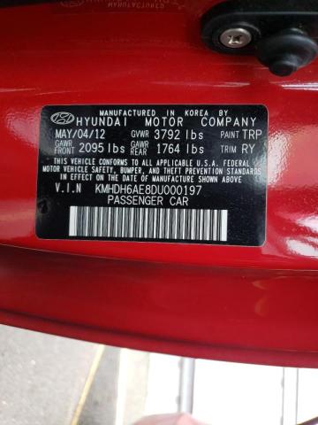 Photo 9 VIN: KMHDH6AE8DU000197 - HYUNDAI ELANTRA CO 