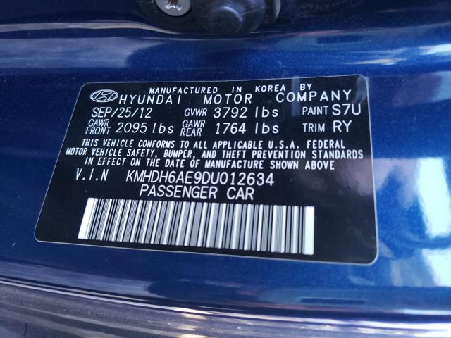 Photo 9 VIN: KMHDH6AE9DU012634 - HYUNDAI ELANTRA CO 