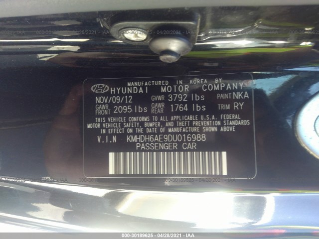 Photo 8 VIN: KMHDH6AE9DU016988 - HYUNDAI ELANTRA COUPE 