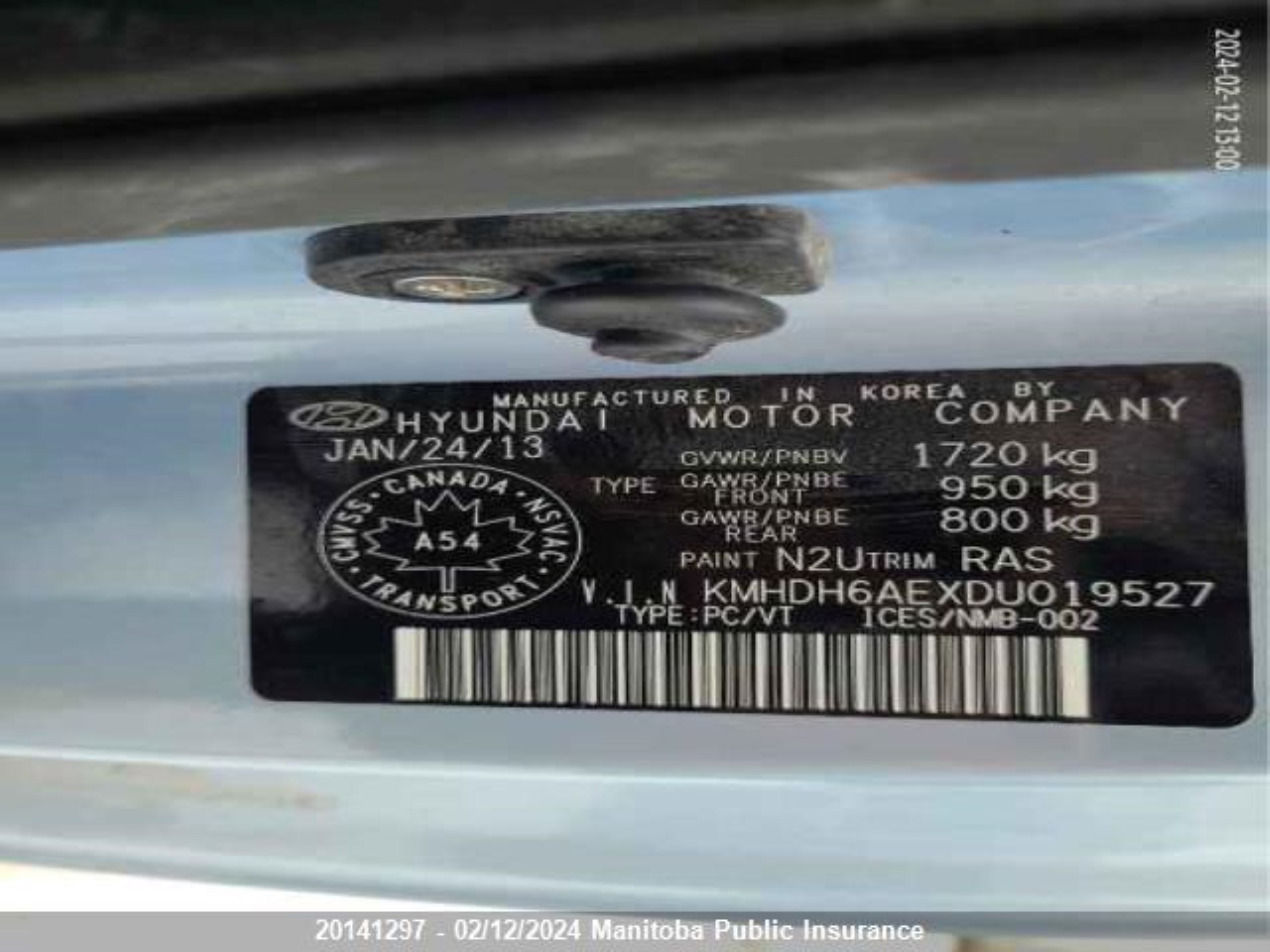 Photo 8 VIN: KMHDH6AEXDU019527 - HYUNDAI ELANTRA 