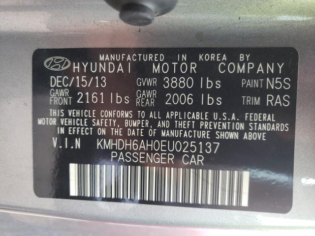 Photo 9 VIN: KMHDH6AH0EU025137 - HYUNDAI ELANTRA CO 